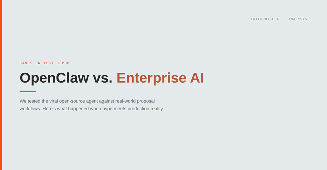 OpenClaw vs Enterprise AI hero banner